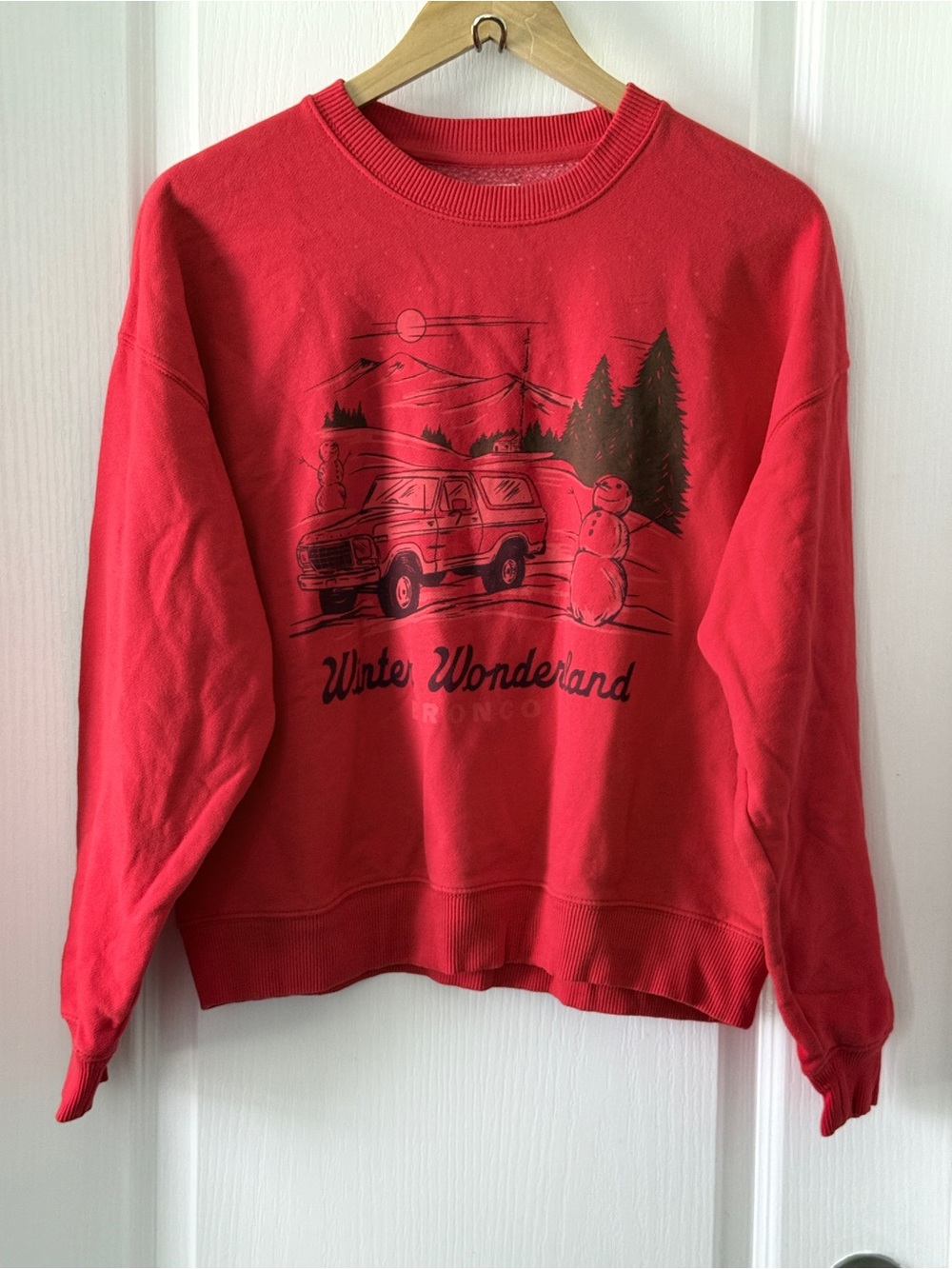 American Eagle Holiday Bronco Graphic Relaxed Sweatshirt Red
Size S